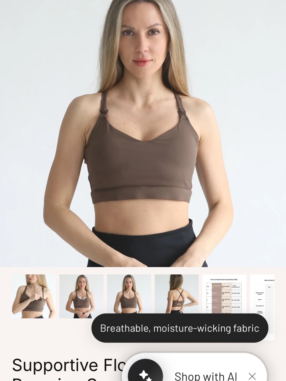 Sweat & Milk Support Flow Nursing and Pumping sports bra